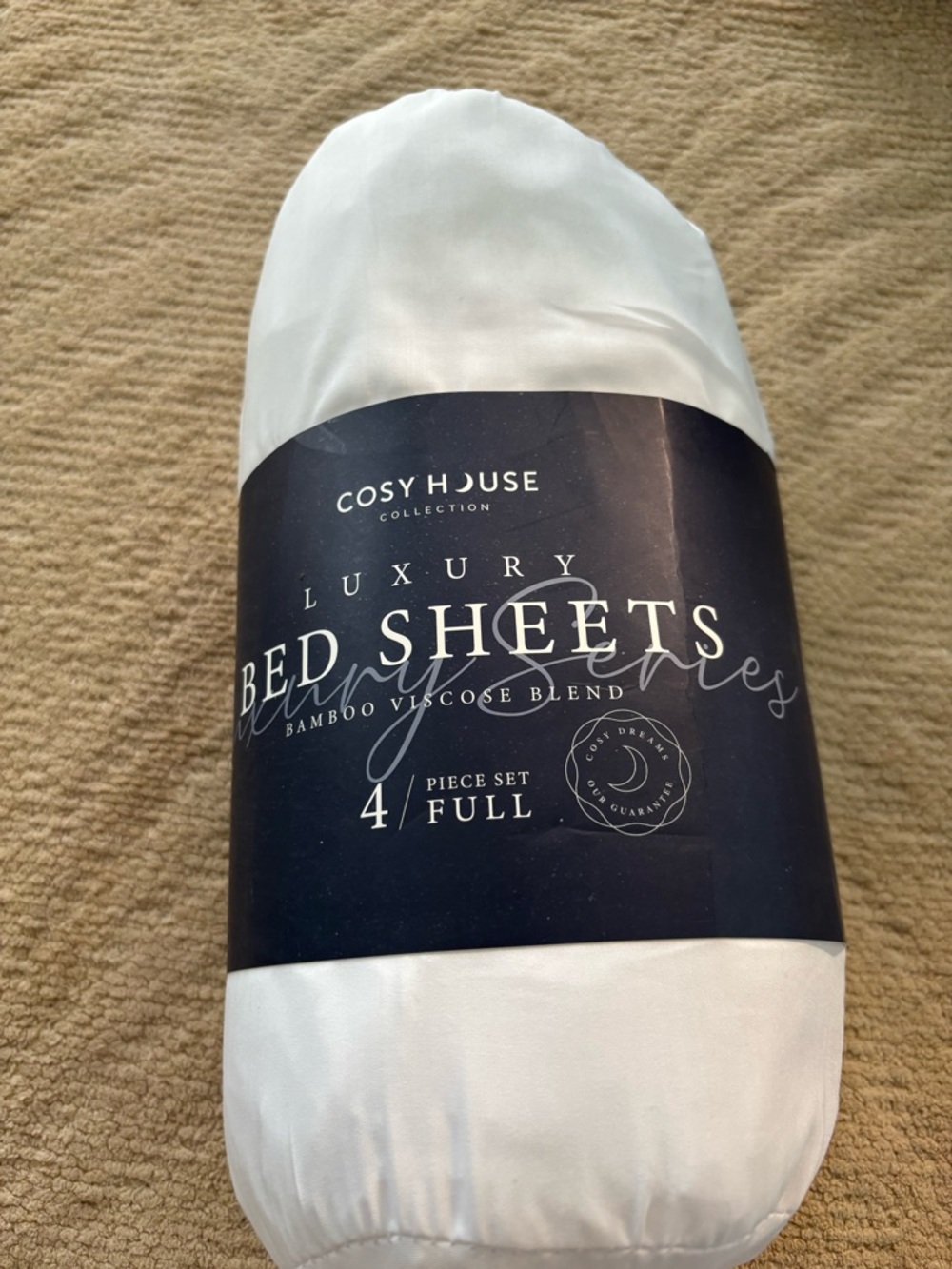 Cosy House White Luxury Bed Sheets - Full, 4-Piece Set